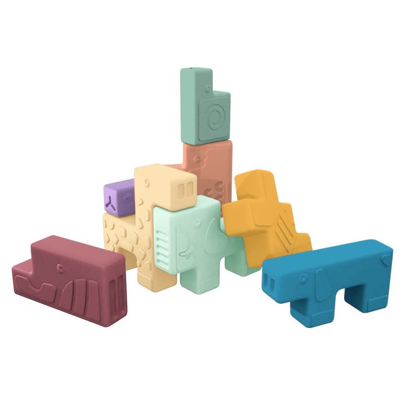 MINILAND ΜΑΛΑΚΑ ΤΟΥΒΛΑΚΙΑ ΜΕ ΖΩΑΚΙΑ - RUBBER ANIMAL BLOCKS