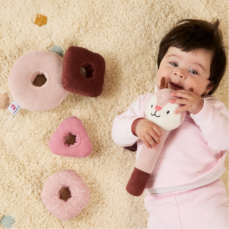 MINILAND ΒΡΕΦΙΚΟ ΠΑΙΧΝΙΔΙ ΣΤΟΙΒΑΞΗΣ ΕΛΑΦΑΚΙ - BABY DEER STACKING RINGS