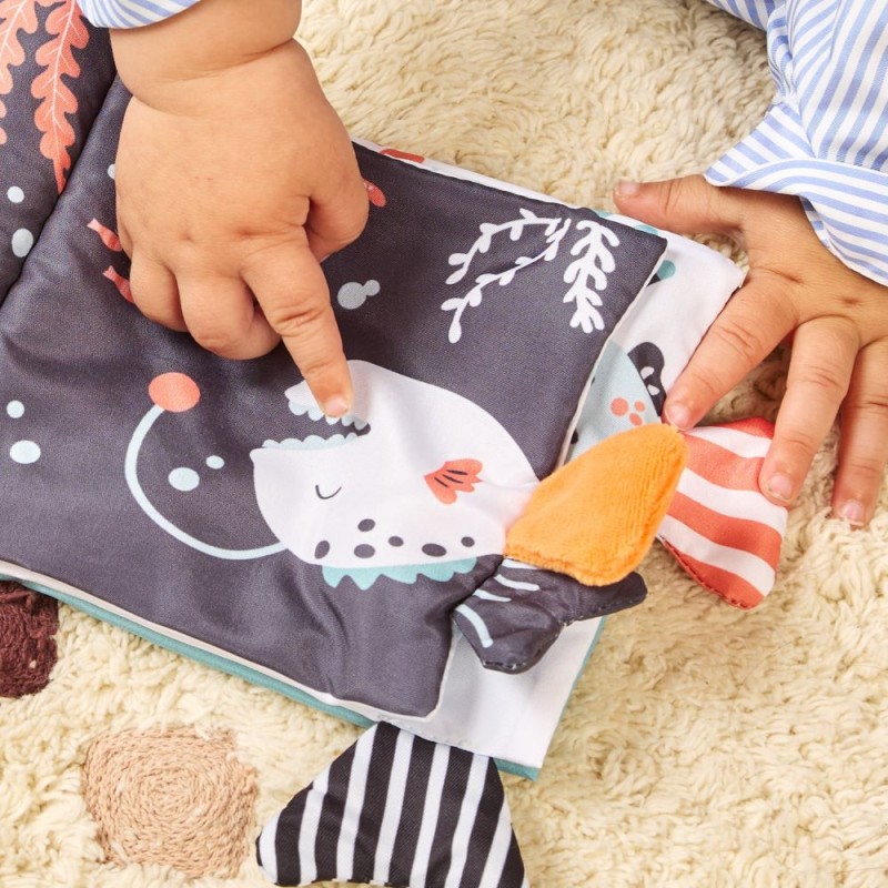 MINILAND ΒΡΕΦΙΚΟ ΥΦΑΣΜΑΤΙΝΟ ΒΙΒΛΙΟ ΜΕ ΘΑΛΑΣΣΙΑ ΖΩΑΚΙΑ - SEA CLOTH BOOK