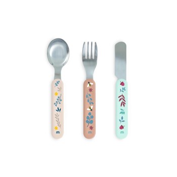 MINILAND STEEL CUTLERY SET DREAMLAND - ΣΕΤ ΜΑΧΑΙΡΟΠΙΡΟΥΝΑ 3 ΤΕΜΑΧΙΩΝ